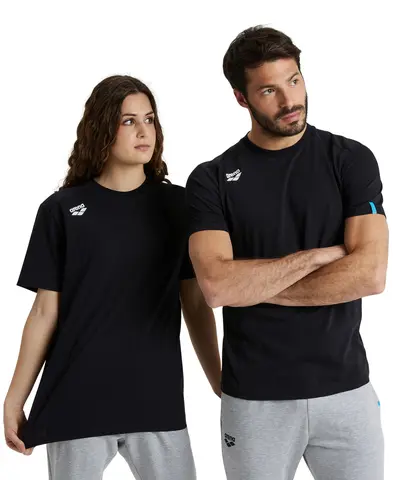 Arena Team T-Shirt Panel Cotton Black