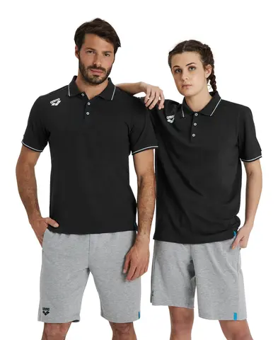 Arena Team Poloshirt Solid Cotton Black
