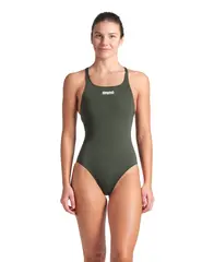 Arena W Team Swimsuit Swim Pro Solid DARK SAGE-ARTIC LIME