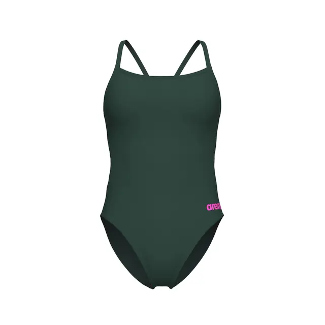 Arena W Team Swimsuit Challenge Solid DARK SAGE-SHOCKING PINK 