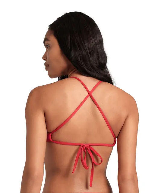 Arena W Team Swim Top Tie Back Solid Red 