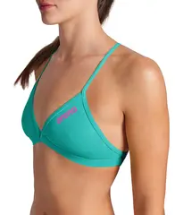 Arena W Team Swim Top Tie Back Solid Water Shocking Pink