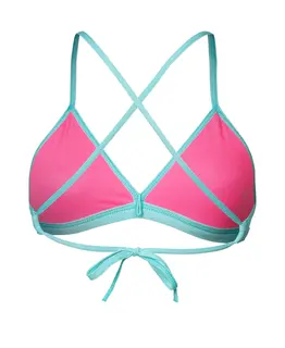 Arena W Team Swim Top Tie Back Solid Water Shocking Pink