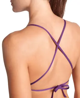 Arena W Team Swim Top Tie Back Solid Plum-Bright Coral