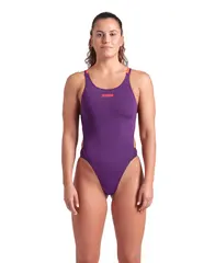 Arena W SWIMSUIT TECH MULTI SOLID PLUM-BRIGHT CORAL,