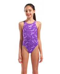 Arena G ESCAPE SWIMSUIT SWIM TECH L BLACK-TEAM PURPLE,