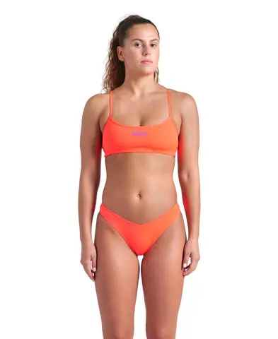 Arena W  Bikini Bandeau Solid Bright Coral Plum