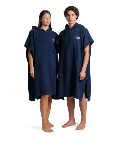 ARENA COTTON PONCHO NAVY-WHITE